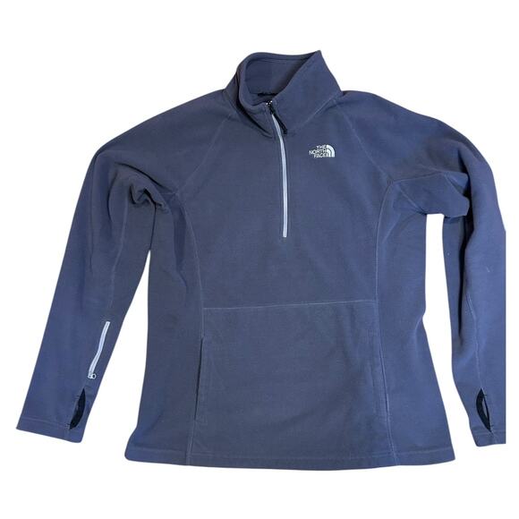 THE NORTH FACE Purple Gray 1/4 Zip Micro Performance Fleece Women's LARGE - Picture 1 of 8